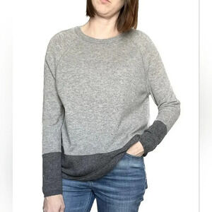 Vince Gray Colorblock Crew Neck Sweater